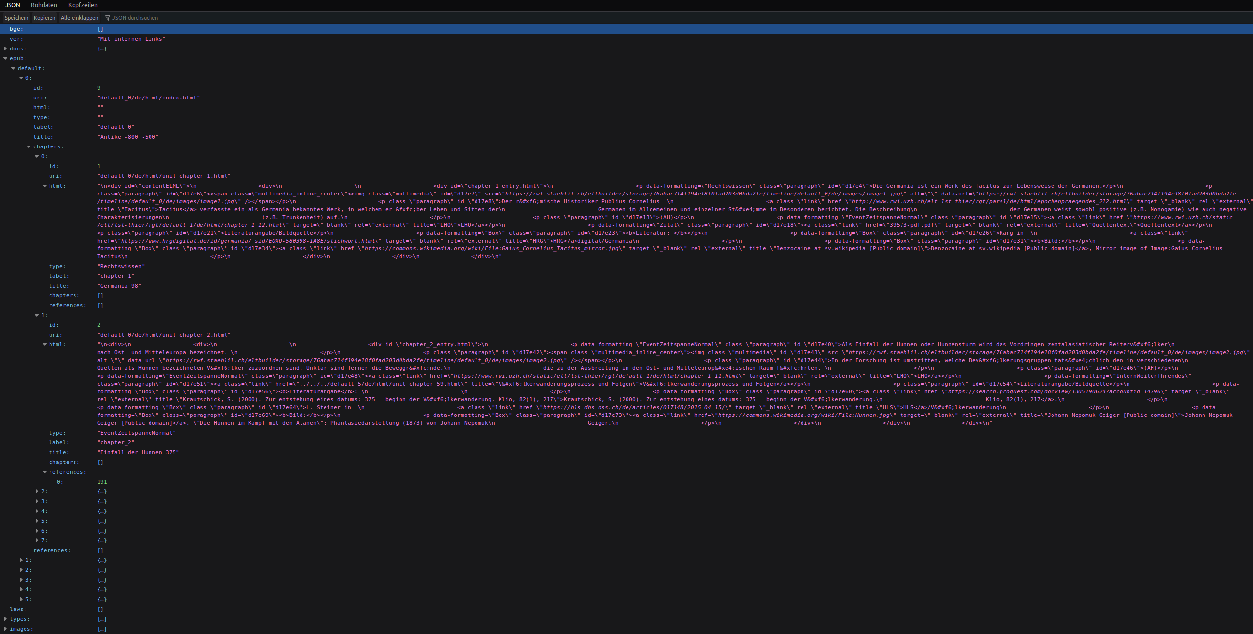 Structured Content JSON